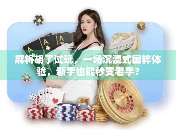 麻将胡了试玩，一场沉浸式国粹体验，新手也能秒变老手？