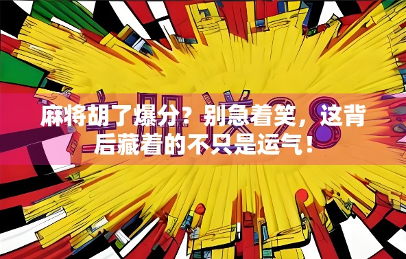 麻将胡了爆分？别急着笑，这背后藏着的不只是运气！