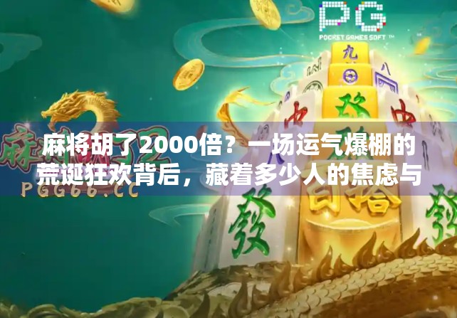 麻将胡了2000倍？一场运气爆棚的荒诞狂欢背后，藏着多少人的焦虑与幻想！