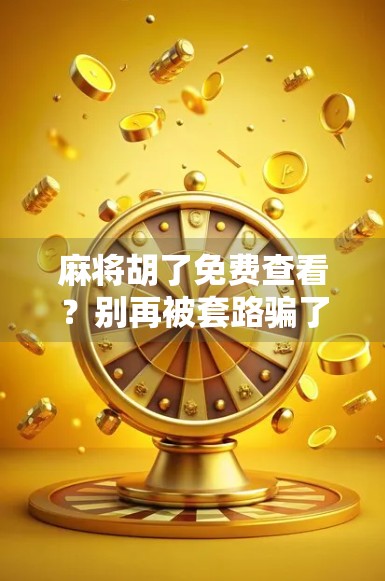 麻将胡了免费查看？别再被套路骗了！真相曝光，看完秒懂！