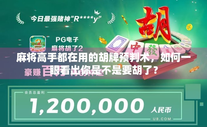 麻将高手都在用的胡牌预判术，如何一眼看出你是不是要胡了？